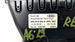 Дефлектор воздуховода центральной консоли Audi A6 C8 19-25 под 4 zone ac, черный с хром