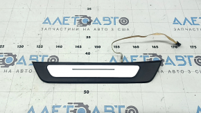 Накладка порога внешняя задняя левая Audi A6 C8 19-25 черная с хром вставкой и подсветкой, царапины