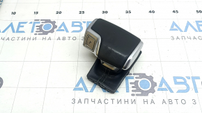 Ручка КПП Audi A6 C8 19-25 кожа темно-серая с серой строчкой, с накладкой, потерта, вмятина