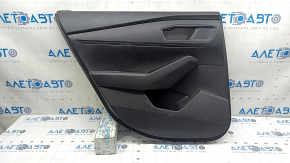 Обшивка двери карточка задняя левая Honda Accord 23-26 кожа черная, подлокотник кожа, царапины, под чистку