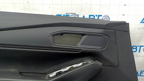 Обшивка двери карточка передняя левая Honda Accord 23-26 кожа черная, подлокотник кожа, вставка черная кожа, царапины, под чистку