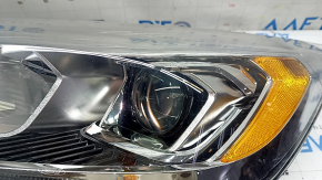 Фара передняя левая в сборе Ford Escape MK3 17-19 рест, галоген+led, светлая, без крепления, песок, потертости, царапины