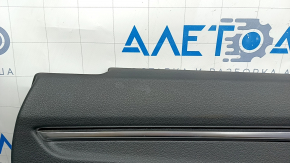 Обшивка двери карточка задняя левая Audi Q3 83A 19-25 черная, вставка черная кожа, подлокотник черная кожа, хром молдинги, с ручкой, молдинг под ручку графит, Bang&Olufsen, под чистку