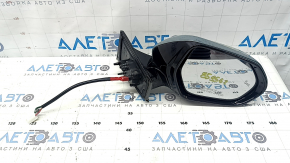 Зеркало боковое правое в сборе Toyota Prius 50 16-20 6 пинов, BSM, зеленое, трещина, царапины