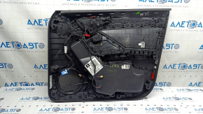 Ansamblu panou ușă stânga față pentru Audi Q3 83A 19-25, negru, inserție piele neagră, cotieră piele neagră, mulaje cromate, cu mâner, stil Bang & Olufsen, pentru curățare