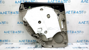 Обшивка двери карточка задняя правая Ford Escape MK3 17-19 рест, серая с черным, вставка пластик, подлокотник кожа серая, с ручкой