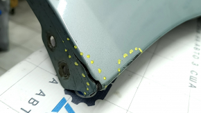 Бампер задний голый Toyota Prius 50 19-22 под парктроники и PMA, зеленый, царапины, вмятина, трещина