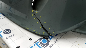 Бампер передний голый Toyota Prius 50 19-22 под парктроники и PMA, зеленый, надломаны крепления, вмятины, царапины, надорван, трещины