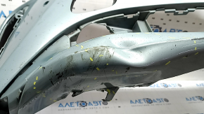 Бампер передний голый Toyota Prius 50 19-22 под парктроники и PMA, зеленый, надломаны крепления, вмятины, царапины, надорван, трещины