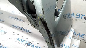 Бампер передний голый Toyota Prius 50 19-22 под парктроники и PMA, зеленый, надломаны крепления, вмятины, царапины, надорван, трещины