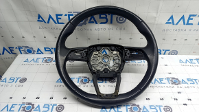 Руль голый Audi Q3 83A 19-25 кожа черная, без кнопок, лепестков и накладок, потертости, царапины