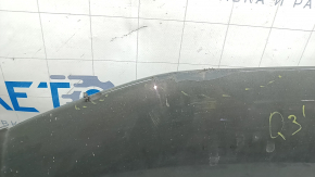 Губа переднего бампера Audi Q3 83A 19-23 S-Line, графит LX7G, протерта, царапины, сломаны крепления