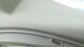 Обшивка арки нижняя левая Chrysler Pacifica 17-26 задняя часть, серая, с заглушками, царапины, под чистку, побелел пластик
