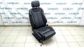 Пассажирское сидение Audi Q3 83A 19-25 с airbag, S-Line, электрическое, механическая подпорка коленей, подогрев, кожа черная, вставки алькантара, белая строчка, царапины на пластике, под чистку