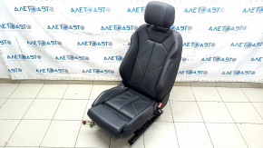 Пассажирское сидение Audi Q3 83A 19-25 с airbag, S-Line, электрическое, механическая подпорка коленей, подогрев, кожа черная, вставки алькантара, белая строчка, царапины на пластике, под чистку