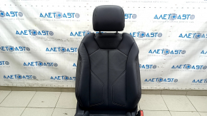 Пассажирское сидение Audi Q3 83A 19-25 с airbag, S-Line, электрическое, механическая подпорка коленей, подогрев, кожа черная, вставки алькантара, белая строчка, царапины на пластике, под чистку