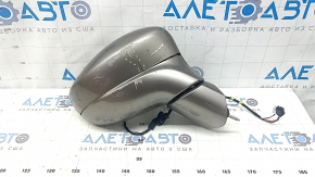 Зеркало боковое правое в сборе Chrysler Pacifica 17-20 5+2 пинов, подогрев, BSM, бежевое, трещина в корпусе, потерто