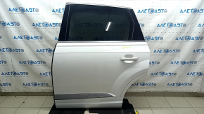 Дверь в сборе задняя левая Audi Q7 16-26 алюминий, keyless, тонировка, под шторку, накладка Quattro, белый LC9A, царапины, песок