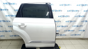 Дверь в сборе задняя правая Audi Q7 16-26 алюминий, keyless, тонировка, под шторку, накладка Quattro, белый LC9A, царапины, царапины на накладке