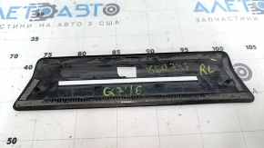 Накладка порога задняя левая внешняя Audi Q7 16-26 черная с хромом, царапины, тычки