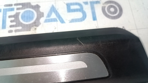 Ornamente prag exterior spate dreapta pentru Audi Q7 16-25, negru cu crom, zgârieturi