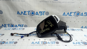 Зеркало боковое левое в сборе Audi Q7 16-19 15+4 пинов, подогрев, автоскладывание, поворотник, автозатемнение, камера, BSM, белое, царапина