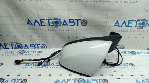 Ansamblu oglindă retrovizoare stânga pentru Audi Q7 16-19, 15+4 pini, încălzită, rabatabilă automat, semnalizator, antiorbire automată, cameră, BSM, alb, zgâriat