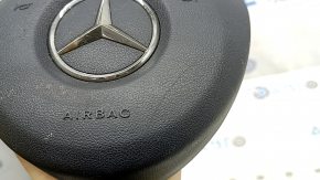 Подушка безопасности airbag в руль водительская Mercedes W213 E 300/400/43/63 17-18 черная, потерта