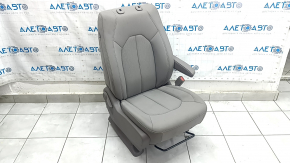 Scaun șofer Chrysler Pacifica 17-20 cu airbag, piele neagră, cusături maro, electric, încălzit, memorie, zgârieturi pe căptușeală