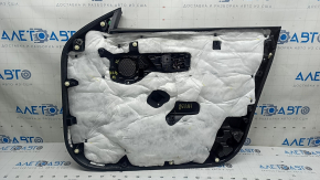 Обшивка двери карточка передняя левая Mazda 3 19-23 4d кожа черная, Mexico built, подлокотник кожа черный, вставка хром "Bose", молдинг хром, с ручкой, царапины, под чистку, царапина на накладке
