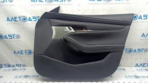 Обшивка двери карточка передняя правая Mazda 3 19-23 4d кожа черная, Mexico built, подлокотник кожа черный, вставка хром "Bose", молдинг хром, с ручкой, царапины, под чистку
