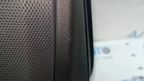 Ornamente ușă spate stânga Audi Q7 16-19 negru, inserție piele neagră, cotiera piele neagră, ornamente negru lucios și lemn închis (stejar gri-maro), cu mâner, zgârieturi