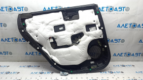 Обшивка двери карточка задняя правая Kia EV6 22-26 черная с серым, Gt-Line, c черными глянцевыми накладками и хром молдингом, с подсветкой, накладкой Meridian, проводкой и блоком подсветки, царапины