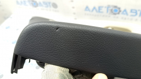 Ornamente ușă, placă spate dreapta, Mercedes W213 E 17-23, piele neagră, inserție piele bej, cotieră piele bej, fără perdea, inserție lemn, Burmester, cu suprapuneri și mâner, lovituri, bara de protec