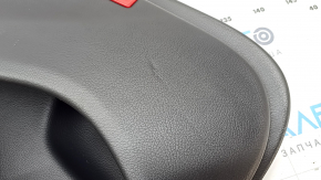 Ornamente ușă, placă spate dreapta, Mercedes W213 E 17-23, piele neagră, inserție piele bej, cotieră piele bej, fără perdea, inserție lemn, Burmester, cu suprapuneri și mâner, lovituri, bara de protec