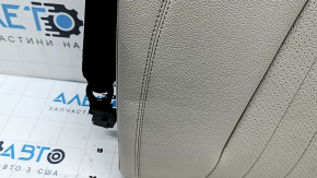 Спинка заднего ряда сидений левая Mercedes W213 E 17-23 кожа бежевая, с ремнем, примята, под химчистку
