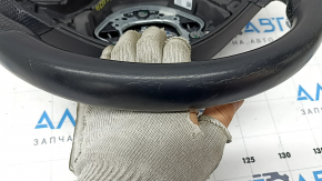 Руль голый Mercedes W213 E 300/400/43 17-18 под лепестки без подогрева, кожа черная, царапины, примят, по чистку