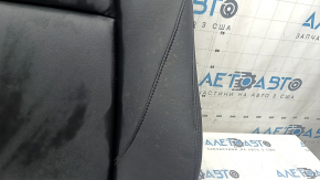 Обшивка спинки водительского сиденья Mazda 3 19-22 кожа черная, с коричновой строчкой, c подогревом, под чистку