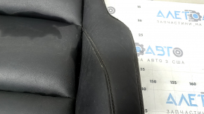 Обшивка подушки водительского сиденья Mazda 3 19-22 кожа черная, с коричновой строчкой, c подогревом, под чистку