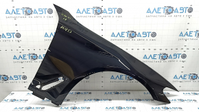 Aripă dreapta față BMW 5 G30 17-23 aluminiu, negru 668, îndoitură, element de fixare rupt