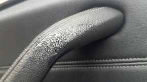 Ansamblu panou ușă spate stânga pentru BMW 5 G30 17-22 piele neagră, cotieră și inserție piele neagră, ornament din lemn lucios