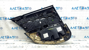 Ansamblu panou ușă spate dreapta BMW 5 G30 17-22 piele neagră, cotieră și inserție piele neagră, ornament lucios cu aspect de lemn, rupturi