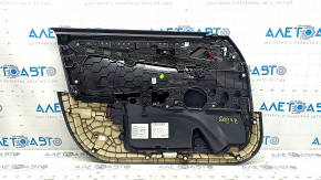 Panou ușă dreapta față, complet BMW 5 G30 17-23, piele neagră, cotieră și inserție, piele neagră, mulaj, lemn lucios, memorie, cu mâner, defect cotieră