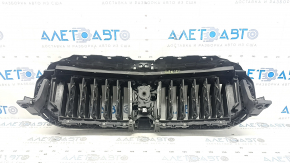 Решетка радиатора grill в сборе BMW 5 G30 21-23 тип 2, с жалюзи дефлектором радиатора, с моторчиком, хром, песок