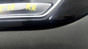 Ornamente ușă, spate dreapta, Jaguar F-Pace X761 17-20, piele neagră cu cusături albe, cotieră din piele, cu ornamente negre lucioase, cu iluminare din spate, cu mâner, zgârieturi
