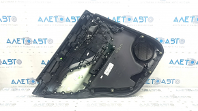 Ornamente ușă, spate dreapta, Jaguar F-Pace X761 17-20, piele neagră cu cusături albe, cotieră din piele, cu ornamente negre lucioase, cu iluminare din spate, cu mâner, zgârieturi