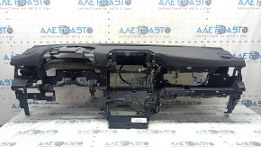Торпедо передняя панель с AIRBAG Toyota Highlander 20-22 черная без проекции, царапины