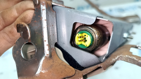 Подушка безопасности airbag коленная водительская левая Toyota Camry v50 12-14 usa бежевая, царапины, ржавый кронштейн