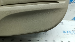 Обшивка двери карточка задняя левая Toyota Camry v50 12-14 usa беж, с вставкой беж кожа, с ручкой, с подлокотником беж резина, царапины, под чистку