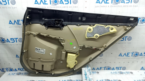 Обшивка двери карточка задняя левая Toyota Camry v50 12-14 usa беж, с вставкой беж кожа, с ручкой, с подлокотником беж резина, царапины, под чистку